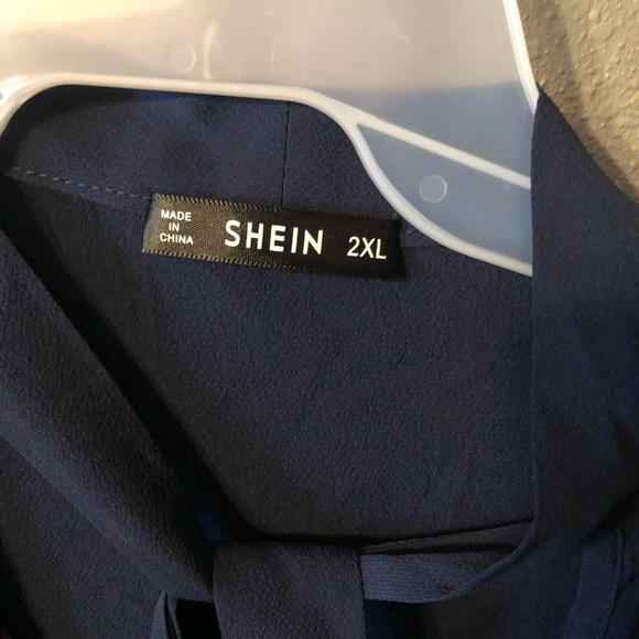 Navy sheer blouse - Picture 2 of 4